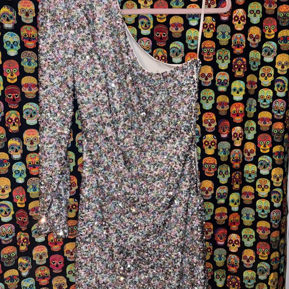 Sequin One-Shoulder Dress